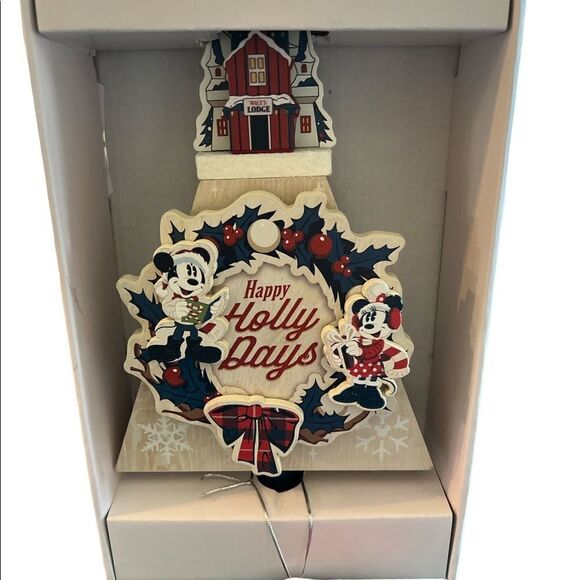 NIB Disney Holiday Decor - Mickey And Minnie Spinning Musical Tabletop Tree - Picture 5 of 5